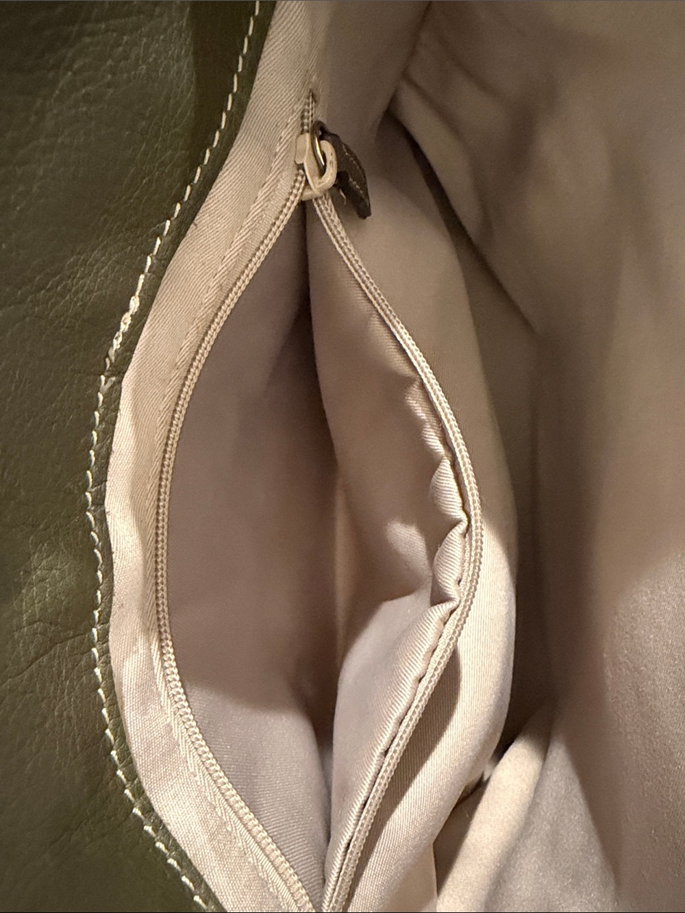 Valentino Olive Green Leather Shoulder Bag with Gold Chain Straps - Picture 11 of 14